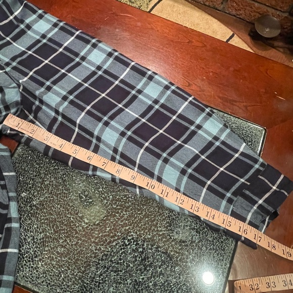 Lane Bryant  Womens Teal/Navy Plaid Popover Roll Tab Sleeve Button Down 22/24 - Picture 11 of 16